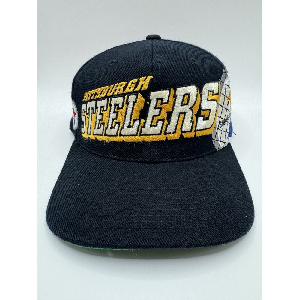 Vintage Steelers Snapback Hat Sports Specialties Grid Style NFL Pro